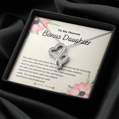 Bonus Daughter - Double Heart Double Hearts Necklace