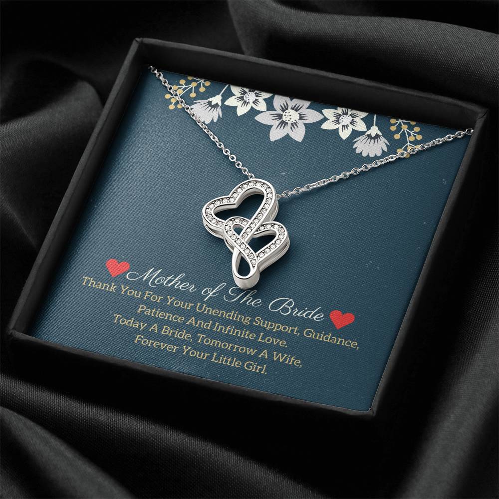Mother Of The Bride Necklace Double Hearts Necklace