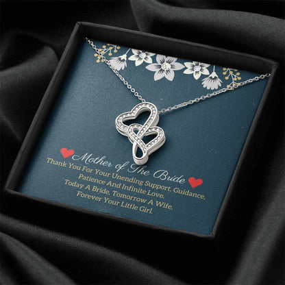 Mother Of The Bride Necklace Double Hearts Necklace