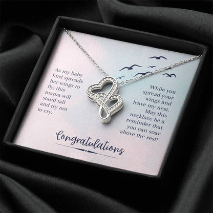 This Mama Will Stand Tall And Try Mot To Cry -  Double Hearts Necklace