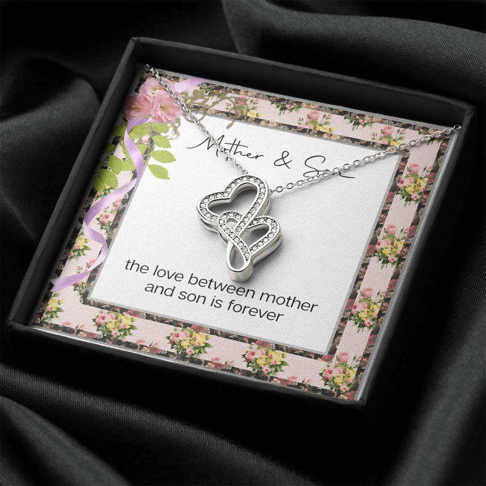 Mother & Son  Double Hearts Necklace