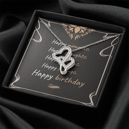 Happy Birthday - Spark Romance With This Necklace Double Hearts Necklace