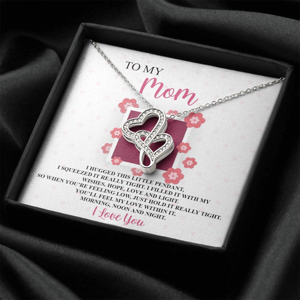 To My Great Mom - Approved With Signature - Tmm10 Double Hearts Necklace