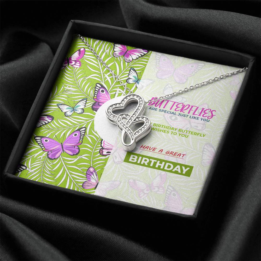 Butterfly Birthday Wishes For Boyfriend Double Hearts Necklace