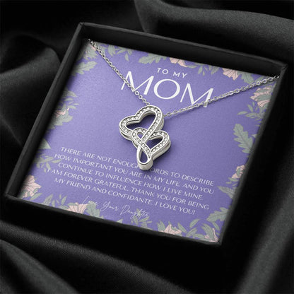 To My Mom Necklace  Mom Gift  Mother’S Day Gift  Birthday Gift For Mom  Gift From Daughter For Mom  Necklace For Mom   Double Hearts Necklace