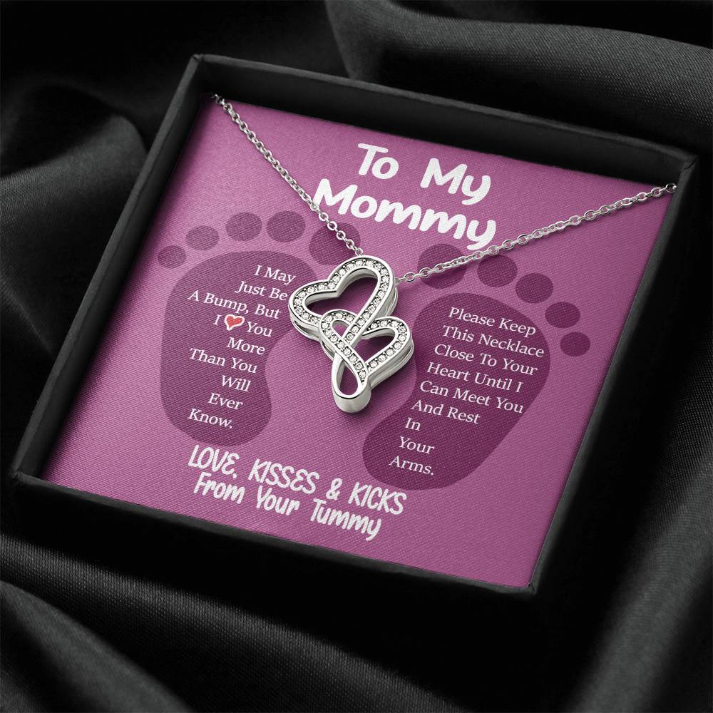 To My Mommy -  Double Hearts Necklace