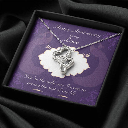 Wedding Anniversary Gifts For Wife  Joint Heart Pendant Gift For Wife Double Hearts Necklace