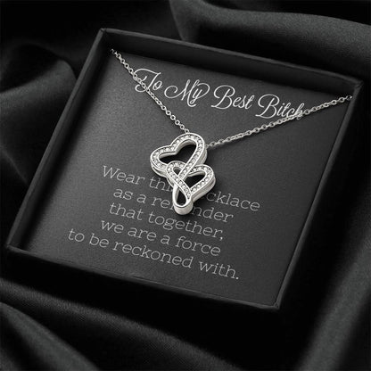 Best Bitch  Double Hearts Necklace