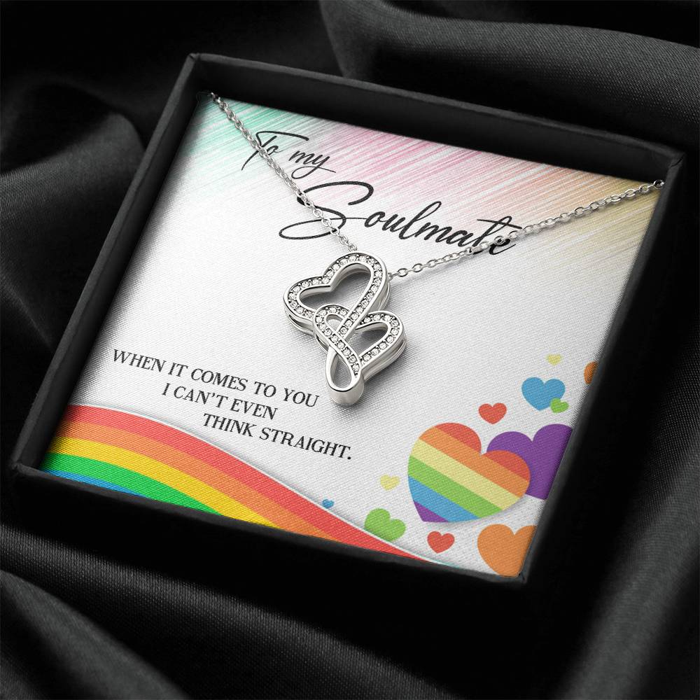 To My Soul Mate -  Double Hearts Necklace
