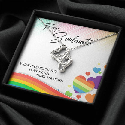 To My Soul Mate -  Double Hearts Necklace