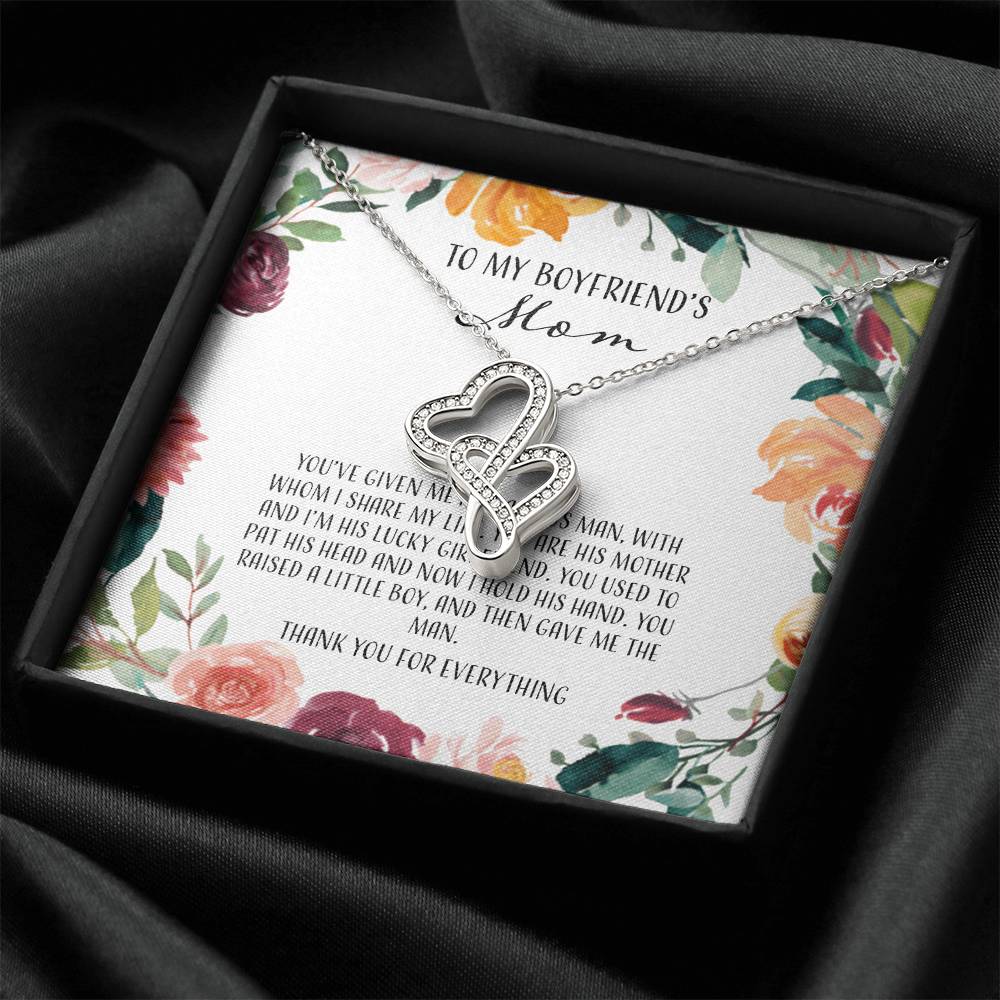 To My Boyfriends Mom - Floral Double Hearts Necklace