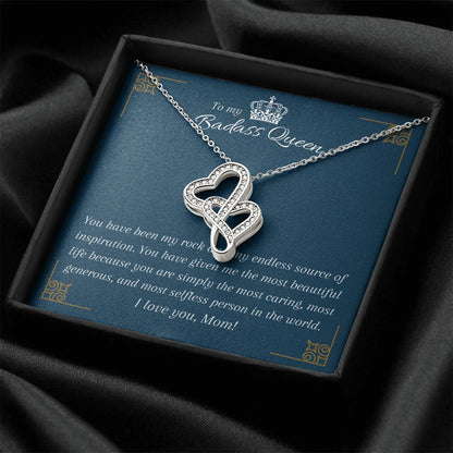 Special Gift To A Badass Queen Double Hearts Necklace