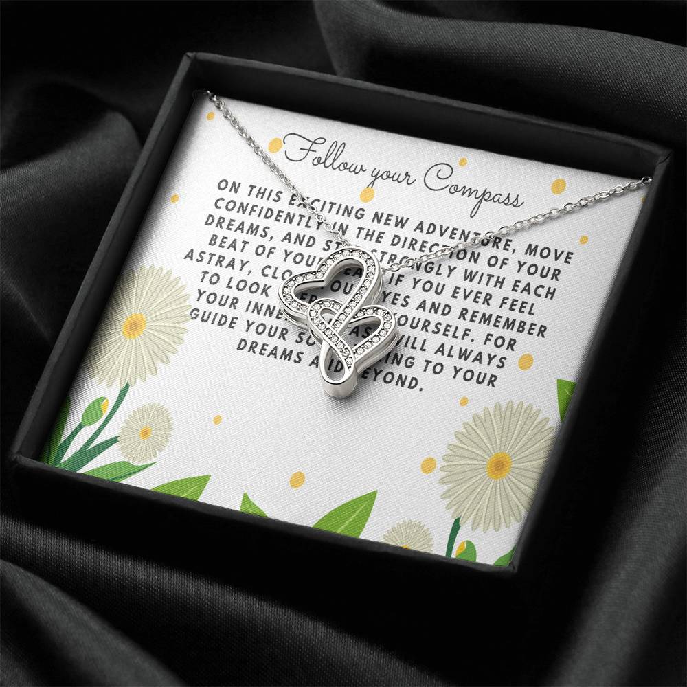 To My Graduation Daughter Double Heart Necklace Gift - Gift For Daughter From Mom - Daughter's Birthday - Daughter's G 1 Double Hearts Necklace