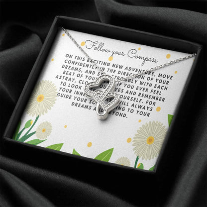 To My Graduation Daughter Double Heart Necklace Gift - Gift For Daughter From Mom - Daughter's Birthday - Daughter's G 1 Double Hearts Necklace