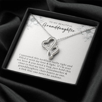 Grandmother & Granddaughter - Hearts As One Necklace Double Hearts Necklace