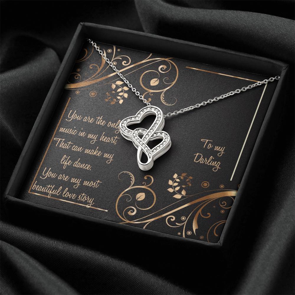 Beautiful Necklace Gift For Your Wife Or Girlfriend Double Hearts Necklace