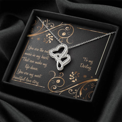 Beautiful Necklace Gift For Your Wife Or Girlfriend Double Hearts Necklace