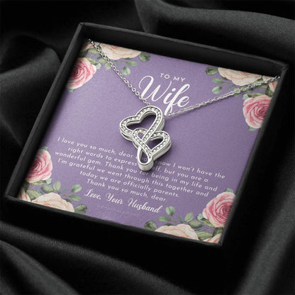 Postpartum Gift For Wife Gift For Wife Post Pregnancy Becoming A Mother Gift Gift For Wife Birth Wife After Pregnancy  5 Double Hearts Necklace