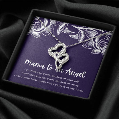 Mama To An Angel  Double Hearts Necklace