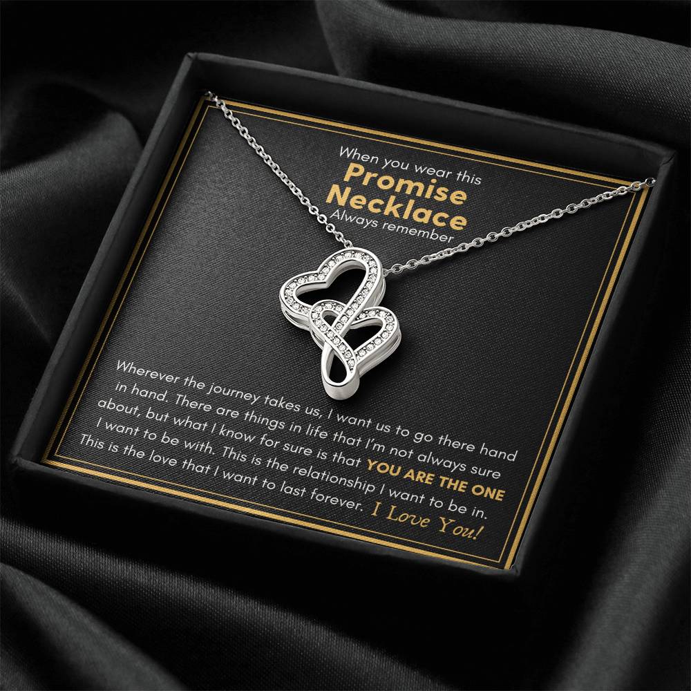 Promise Necklace - You Are The One! Double Hearts Necklace