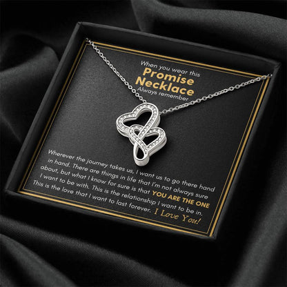 Promise Necklace - You Are The One! Double Hearts Necklace