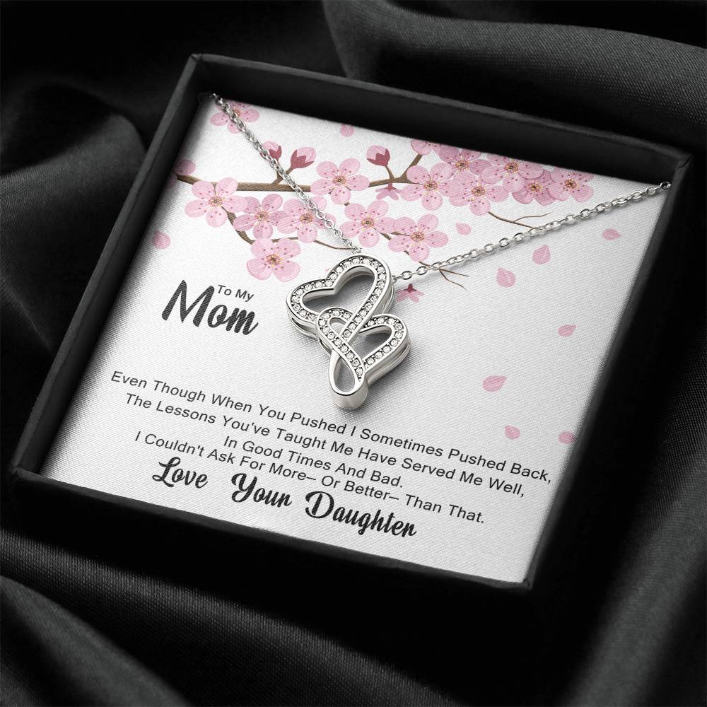 To My Mom - Best Gift For Mom Double Hearts Necklace