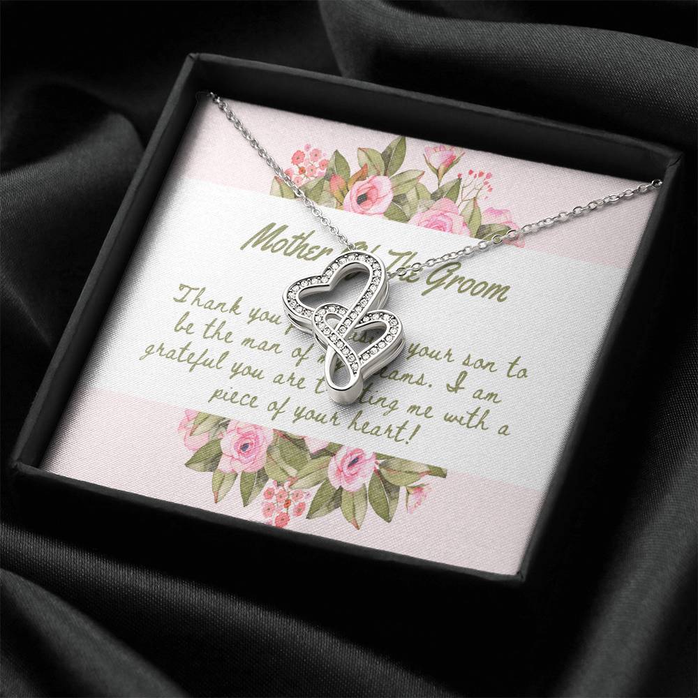 Mother Of The Groom Necklace Double Hearts Necklace