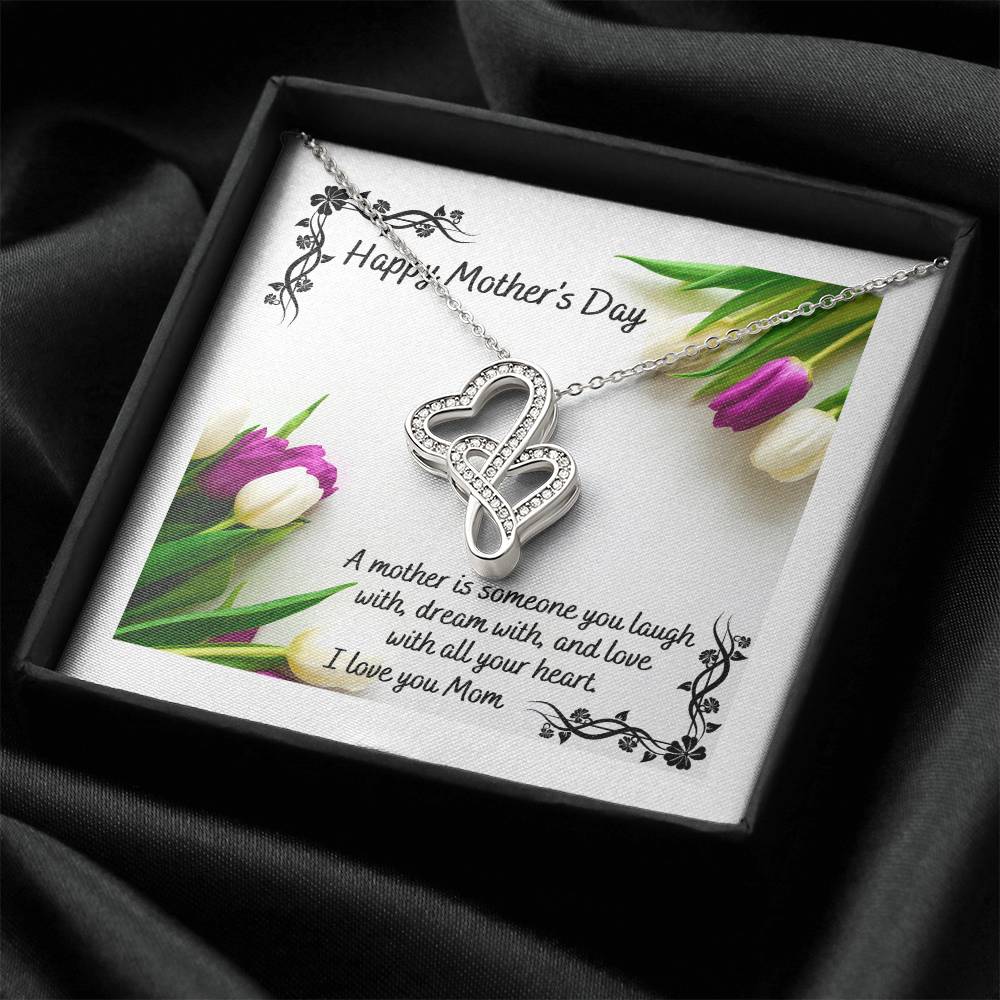 Happy Mother's Day  1 Double Hearts Necklace