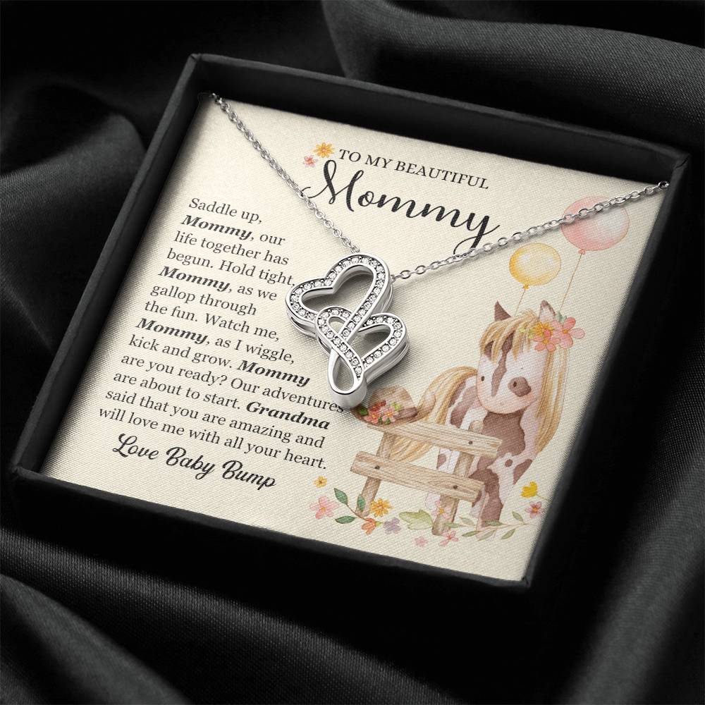 Saddle Up Mommy Necklace 1 Double Hearts Necklace