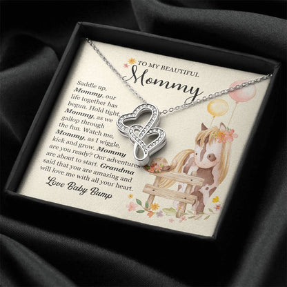 Saddle Up Mommy Necklace 1 Double Hearts Necklace