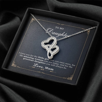 To My Daughter -  4 Double Hearts Necklace