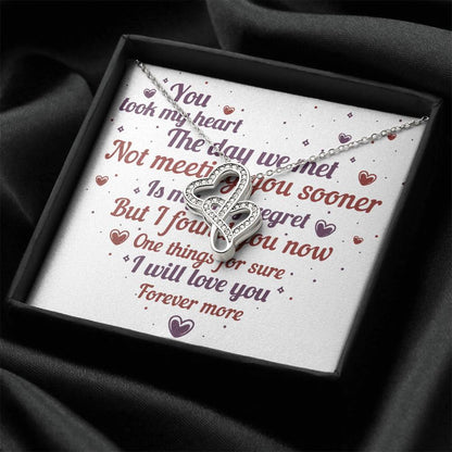 Anniversary Gift Heart Girl Boyfriend Wife Wedding Double Hearts Necklace