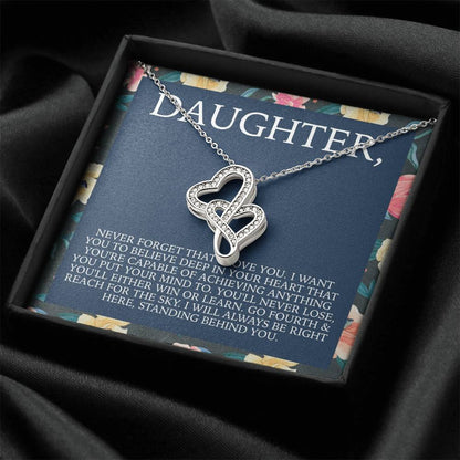 Daughter Necklace - Mother Daughter Jewelry Gift Daughter Wedding Gift Graduation Birthday Meaningful Interlocking Nec Double Hearts Necklace