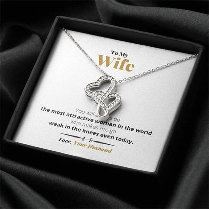 Weak In The Knees -  Double Hearts Necklace