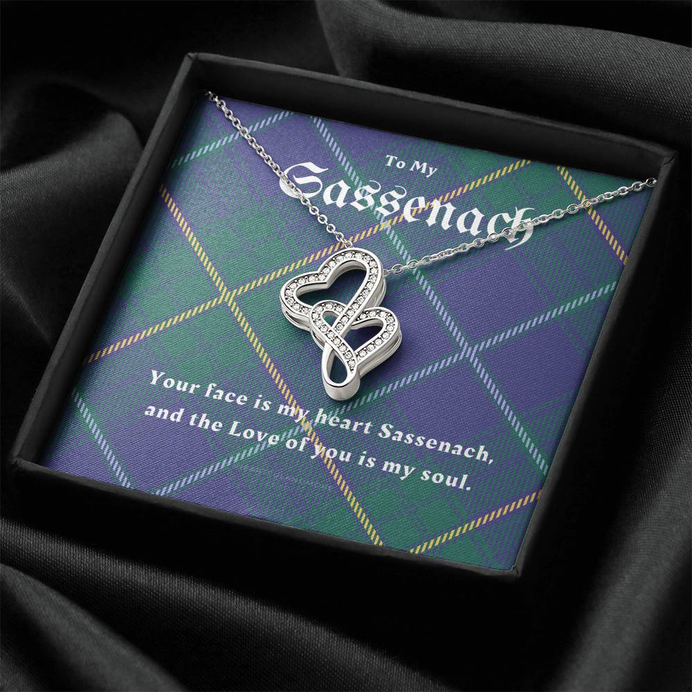 To My Sassenach Outlander Gift Outlander Gift Box Outlander Jewelry Outlander Gift For Wife Outlander Charm Outlander  Double Hearts Necklace