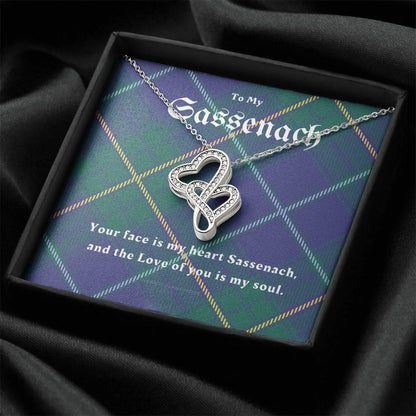 To My Sassenach Outlander Gift Outlander Gift Box Outlander Jewelry Outlander Gift For Wife Outlander Charm Outlander  Double Hearts Necklace