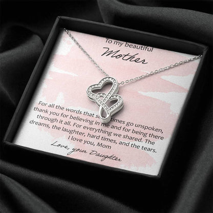 To My Beautiful Mother 2 Double Hearts Necklace