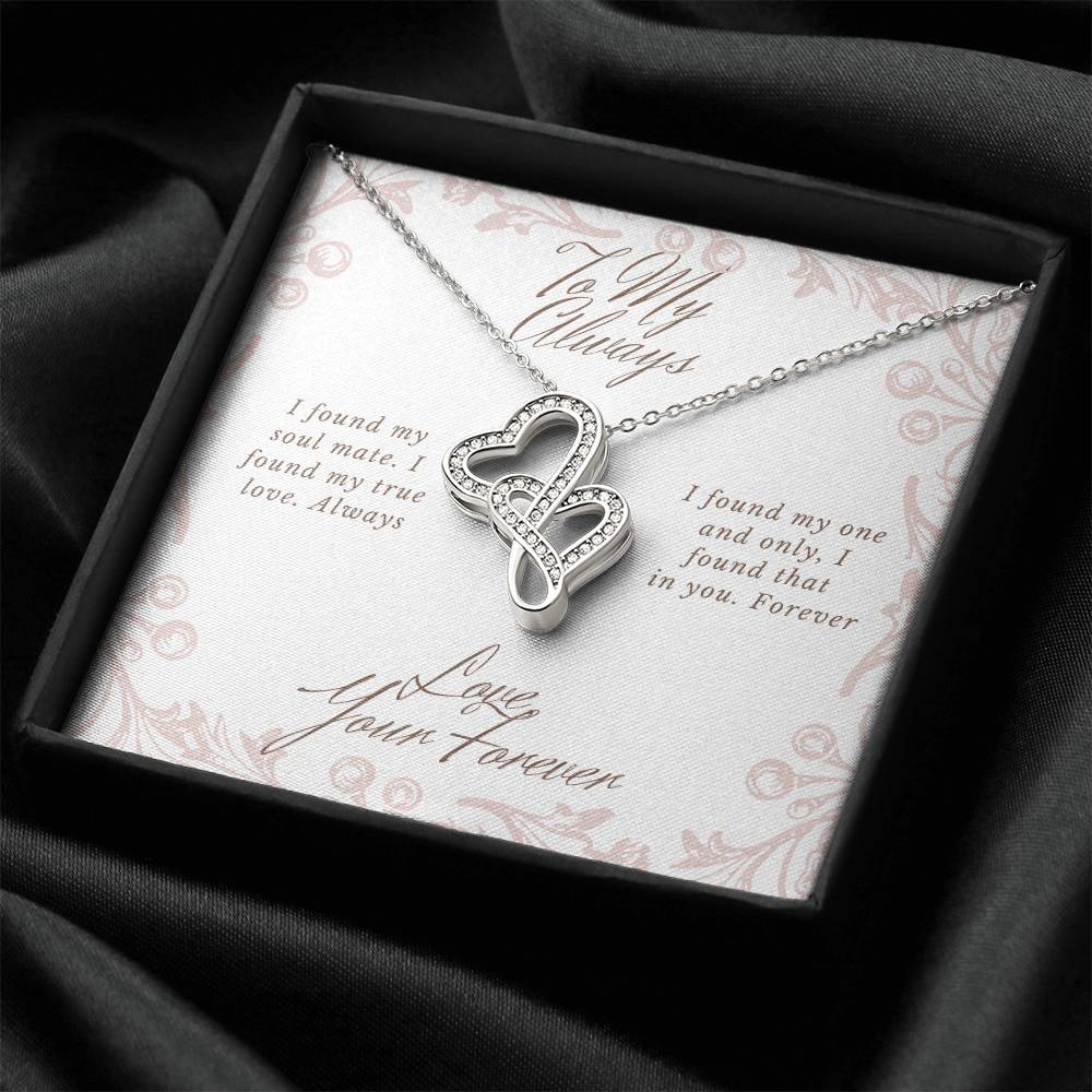 To My Always Double Heart Necklace Double Hearts Necklace