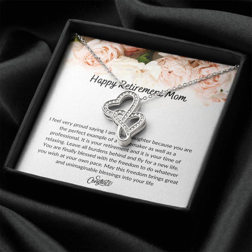 Retiring Mom - Double Heart Double Hearts Necklace