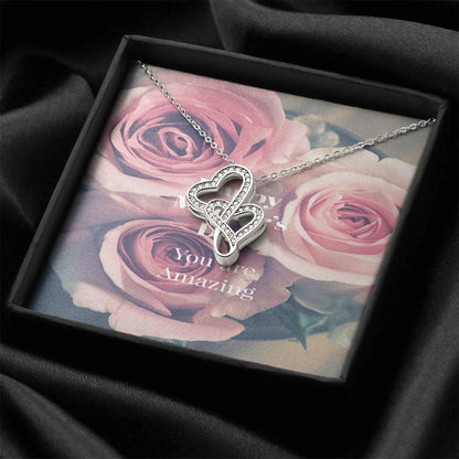 Happy Mother's Dayike Mens Production 2 Double Hearts Necklace