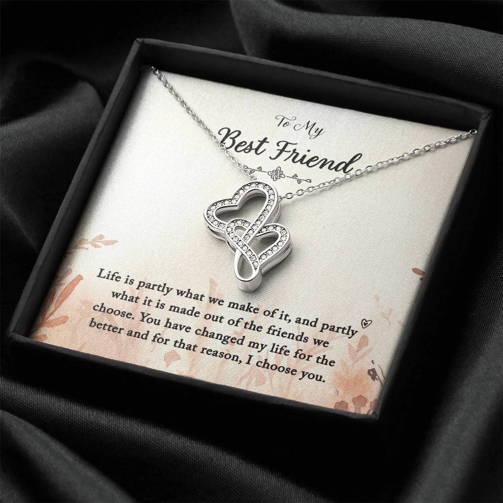 Best Friend Wedding Gift Best Friend Wedding Necklace Best Friend Wedding Day Gift To My Best Friend On Your Wedding D Double Hearts Necklace