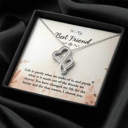 Best Friend Wedding Gift Best Friend Wedding Necklace Best Friend Wedding Day Gift To My Best Friend On Your Wedding D Double Hearts Necklace