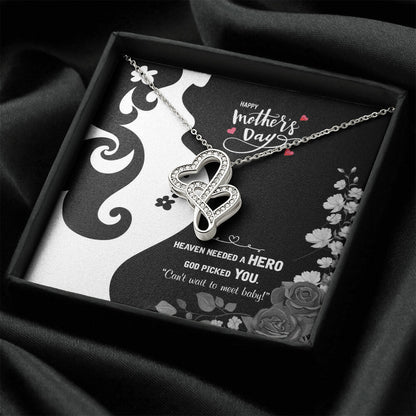 To My Pregnant Wife Double Hearts Necklace