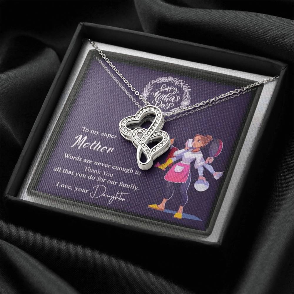 Gorgeous  Double Hearts Necklace