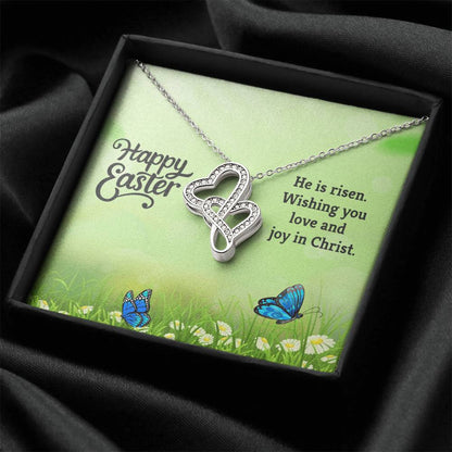 Happy Easter Gifts Double Hearts Necklace