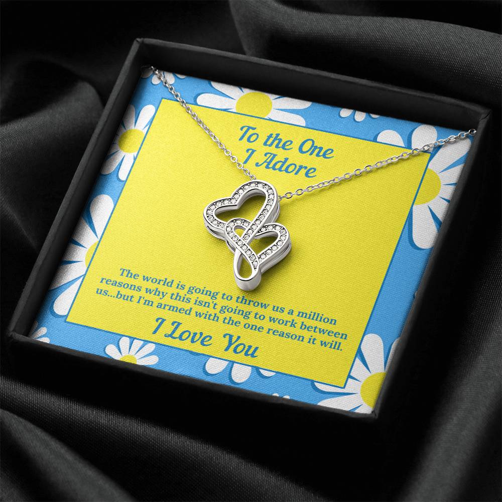 Double Hearts Pendant Necklace For Her - I Love You Jewelry -  - 2 Hearts Necklace Present - Nec Double Hearts Necklace
