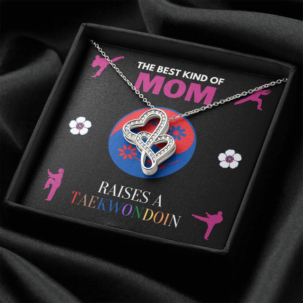 Limited Edition Best Mom Raises A Taekwondoin Double Hearts Necklace