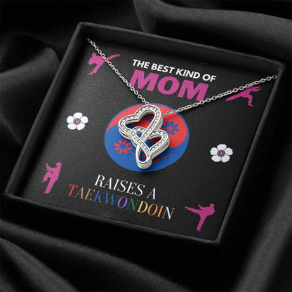 Limited Edition Best Mom Raises A Taekwondoin Double Hearts Necklace