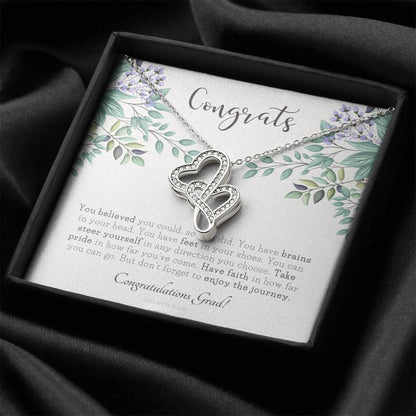 Graduation Gift Necklace Graduation Gift For Her College Graduation Gift For Her High School Senior Graduation Class O 1 Double Hearts Necklace