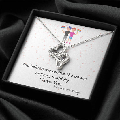 All Occasion Super Gift For Your Love. Double Hearts Necklace